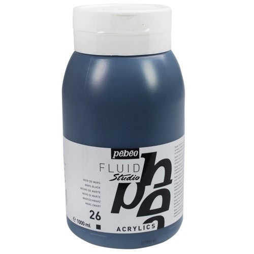 Tinta Acrílica Importada Para Tela Pébéo 26 Preto 1 Lt